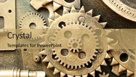  Presentation with mechanism - Presentation theme enhanced with work flow - gears from old mechanism background and a  colored foreground