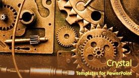  Presentation with mechanism - Presentation theme with work flow - gears from old mechanism background and a tawny brown colored foreground