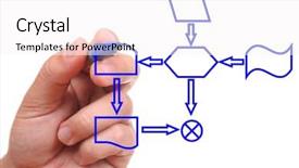  Presentation with blue flow - Amazing presentation theme having work flow - hand with blue pen drawing backdrop and a white colored foreground