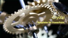  Presentation with mechanical gear - Theme with work flow - macro mechanical gear background and a tawny brown colored foreground
