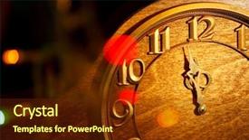  Presentation with lunar new year of the pig - Slides enhanced with work happy hour - five minutes to new year background and a tawny brown colored foreground