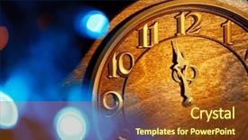  Presentation with candles for 2020 new year - PPT theme having work happy hour - five minutes to new year background and a tawny brown colored foreground