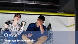  Presentation with computer games - Cool new PPT layouts with work-hard-play-hard-workers backdrop and a ocean colored foreground