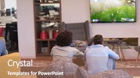  Presentation with hard work - Audience pleasing presentation theme consisting of leadership video - work hard play hard workers backdrop and a coral colored foreground