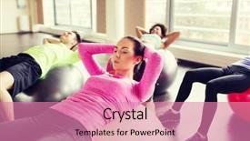  Presentation with abdominal - Cool new PPT layouts with work health - fitness sport training and lifestyle backdrop and a coral colored foreground