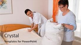  Presentation with aged care - Amazing presentation having work healthnurse - nurse in aged care backdrop and a soft green colored foreground