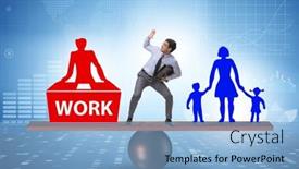  Presentation with balance - Presentation theme featuring work-home-balance-with-business background and a light blue colored foreground