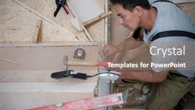  Presentation with work - PPT theme enhanced with work-in-progress-on-stylish background and a coral colored foreground