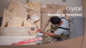  Presentation with carpenter - Slide deck enhanced with work-in-progress-on-stylish background and a coral colored foreground