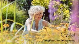  Presentation with retirement garden - Cool new slide set with work in the garden backdrop and a yellow colored foreground