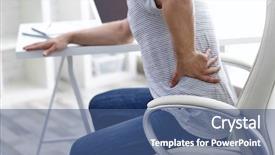  Presentation with back pain - Audience pleasing slide deck consisting of physical work stress - man suffering from back pain backdrop and a ocean colored foreground