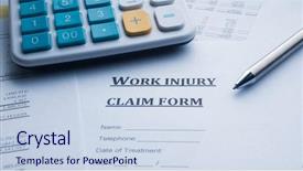  Presentation with work injury - PPT layouts having work injury claim form background and a sky blue colored foreground