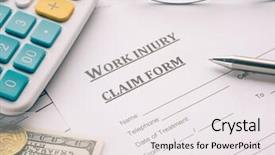  Presentation with work injury - Beautiful PPT layouts featuring work-injury-claim-form backdrop and a sky blue colored foreground