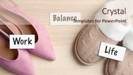  Presentation with work life balance women - Presentation design featuring work life balance and women background and a lemonade colored foreground