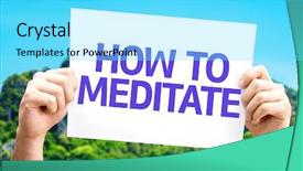  Presentation with work life balance - Slides consisting of work life balance meditation - how to meditate card background and a  colored foreground