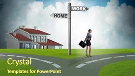  Presentation with work life balance - Amazing slide set having work life or home balance backdrop and a tawny brown colored foreground