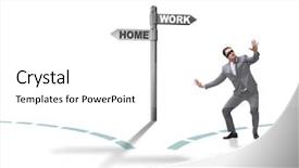  Presentation with work life balance - Audience pleasing slide deck consisting of corporate job lost - work life or home balance backdrop and a white colored foreground