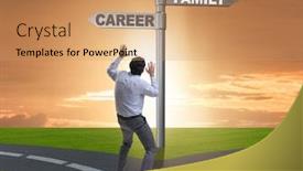  Presentation with work life balance - Slide deck having work life or home balance business concept background and a coral colored foreground