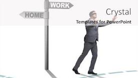  Presentation with work life balance - PPT theme having work life or home balance business concept background and a white colored foreground