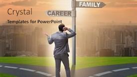  Presentation with work life balance - PPT layouts featuring work life or home balance business concept background and a coral colored foreground