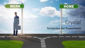  Presentation with balance life - Audience pleasing slide set consisting of work life or home balance business concept backdrop and a light blue colored foreground