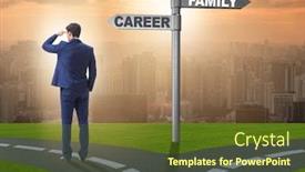  Presentation with work life balance - Audience pleasing presentation design consisting of work life or home balance business concept backdrop and a tawny brown colored foreground
