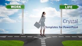  Presentation with balance life - Slide deck consisting of work-life-or-home-balance background and a sky blue colored foreground