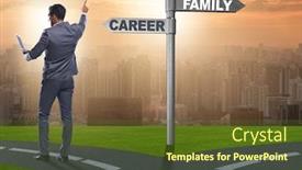  Presentation with work life balance - Slide deck enhanced with work-life-or-home-balance background and a tawny brown colored foreground