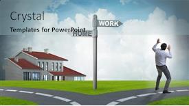  Presentation with work life balance - Beautiful presentation theme featuring work-life-or-home-balance backdrop and a light blue colored foreground