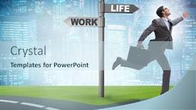  Presentation with work life balance - Presentation theme with work-life-or-home-balance background and a sky blue colored foreground