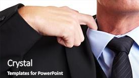  Presentation with finger - Audience pleasing PPT theme consisting of work load - business man loosens his shirt backdrop and a dark gray colored foreground