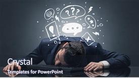  Presentation with workplace - Theme having work load - elegant teacher fell asleep background and a wine colored foreground