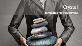  Presentation with mind and body balance - PPT layouts consisting of work load - find your inner balance background and a gray colored foreground