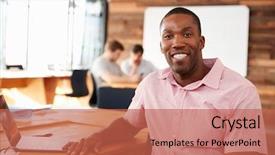  Presentation with young black couples hiking - PPT theme having work men - smiling young black man background and a red colored foreground