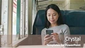  Presentation with train - Presentation consisting of work on cellphone on train background and a  colored foreground