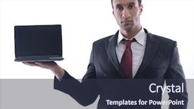  Presentation with work - Audience pleasing presentation design consisting of comutication - smiling business man hold backdrop and a tawny brown colored foreground