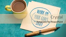  Presentation with goal setting - Audience pleasing presentation design consisting of work-on-your-goals-daily backdrop and a lemonade colored foreground