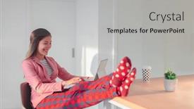  Presentation with remote work - Slides with work-online-remote-from-home background and a light gray colored foreground