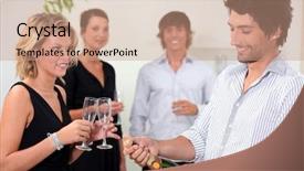  Presentation with eye popping - Theme enhanced with work party - popping the champagne background and a  colored foreground