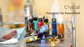  Presentation with tattoo - Cool new presentation design with work-place-of-tattoo-master backdrop and a lemonade colored foreground