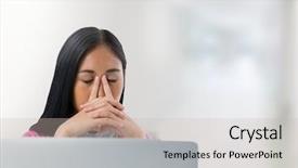  Presentation with composite - Slides consisting of work place stress - digital composite of woman background and a  colored foreground