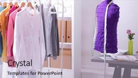  Presentation with sew - Slide deck consisting of work place with sew manikins background and a lemonade colored foreground