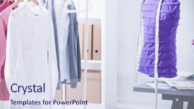  Presentation with sew - Colorful slide deck enhanced with work place with sew manikins backdrop and a  colored foreground