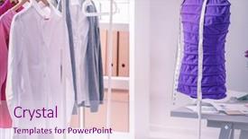  Presentation with sew - Theme enhanced with work place with sew manikins background and a  colored foreground