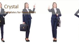  Presentation with history earth globe isolated white - PPT theme consisting of work portfolio - businesswoman in suit isolated background and a cream colored foreground