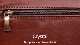  Presentation with brown leather - Theme featuring work portfolio - closeup of brown leather briefcase background and a  colored foreground