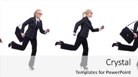  Presentation with frames isolated on white brown - Presentation featuring work portfolio - young businesswoman isolated on white background and a white colored foreground