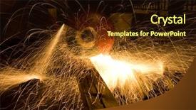  Presentation with laser cutting - Beautiful theme featuring work process - cutting metal with cnc laser backdrop and a  colored foreground