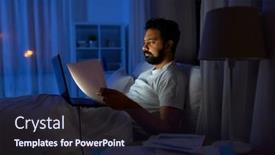  Presentation with remote working - Slides having work-remote-job-and-people background and a wine colored foreground