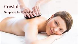  Presentation with hot work - PPT layouts consisting of work retreat - portrait of smiling woman receiving background and a lemonade colored foreground